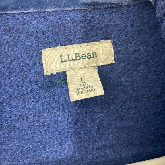 LL Bean Moto Jacket Blue Large Knit Asymmetrical Full Zip Long Sleeve Collared - Picture 7 of 9